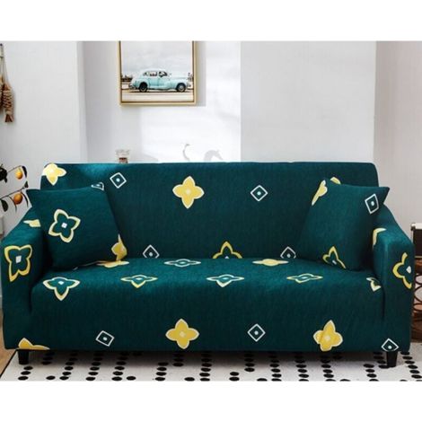 Housse de Canapé 2 Place 140-180cm Couverture Canapé avec Accoudoirs Moderne Couvre Canapé Elastique Universelle Revêtement de Canapé Housse de Protection vert foncé (1/4)