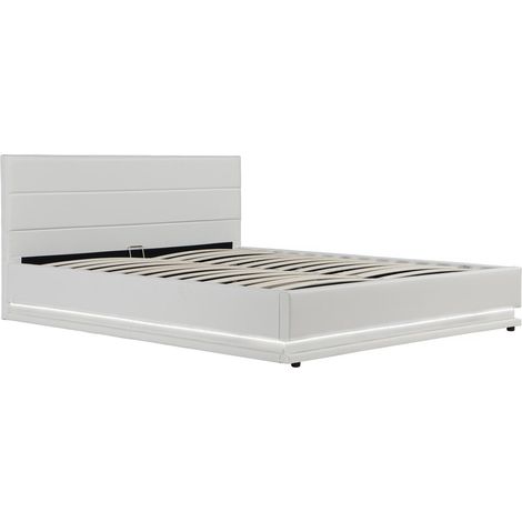 Letto LED con contenitore "Anastasia" - 160 x 200 cm - Bianco (1/5)