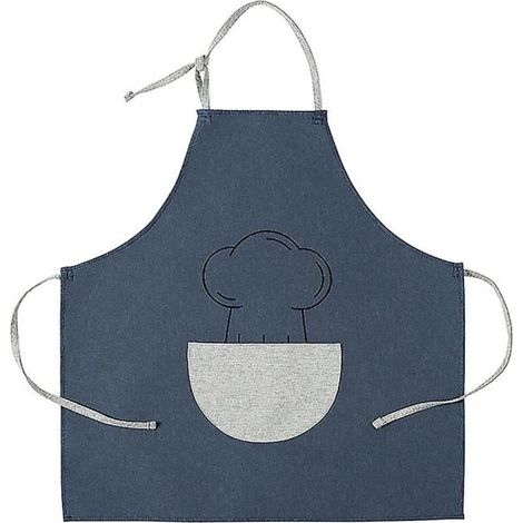Grembiule da cucina, grembiule da casa, grembiule senza maniche regolabile, abbigliamento da lavoro blu - Crezuo