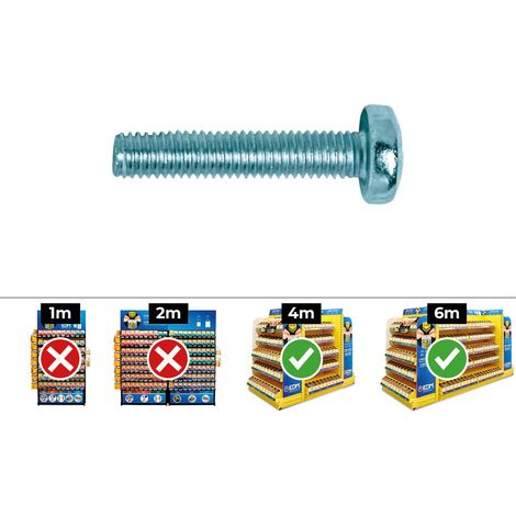 Boîte de 250 unités de vis métriques bombées PHILIPS Ø6x20mm zinguées