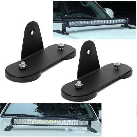 Ensemble de 2 supports de fixation magnétiques puissants pour barre lumineuse LED de toit. (1/4)