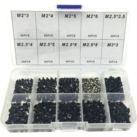 500 PiCes SRies de Remplacement de Vis Universel pour Ordinateur Portable M2 M25 M3 pour (1/4)