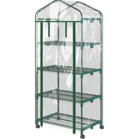 Serra mini in film plastico con 4 ripiani 69 x 50 x 165 cm trasparente MODENUIT (1/5)