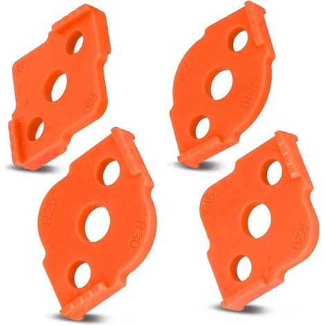 Pair CSPARKV Positionneur Rapide de Demi-filet de Travail du Bois de 4 Pièces, Modèles de Routeur de Gabarit de Rayon D'ABS Mèche de Routage D'angle, pour Cadres Photo à Angle Droit, Tables, Planches(