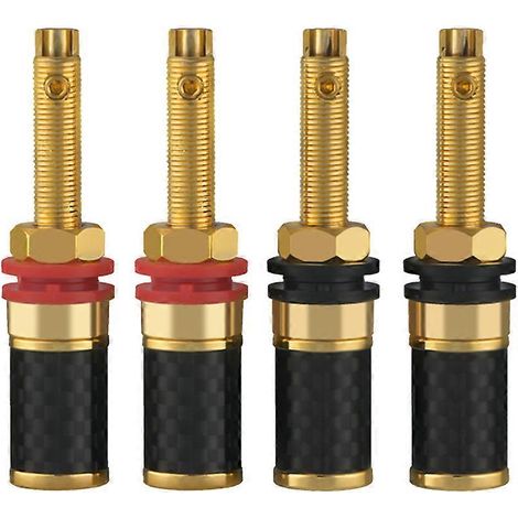 4 Pièces HiFi Doré Plaqué Copper Enceinte Binding Post Femelle Banana Jack Connecteur HiFi Audio Ampli Banana Prise (1/5)