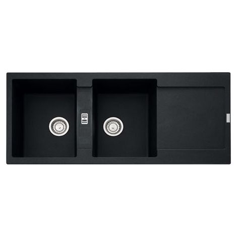 Franke Maris MRG 621. Tipo di lavello: Lavello ad incasso, Forma del lavandino: Rettangolare, Colore del prodotto: Nero. Larghezza: 1160 mm, Profondità: 500 mm - MRG621NERO - 114.0157.498 (1/2)