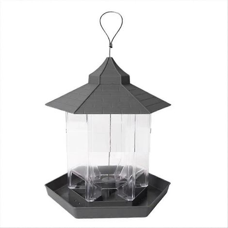 Gazebo de grande capacité avec mangeoire à oiseaux et 6 trous d'alimentation pour jardin-AquaForge (1/5)