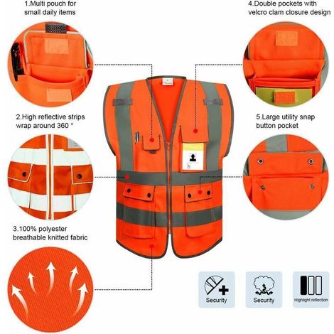 Gilets de sécurité / gilet de travail / gilet de sécurité Poches et zip frontal (1/4)