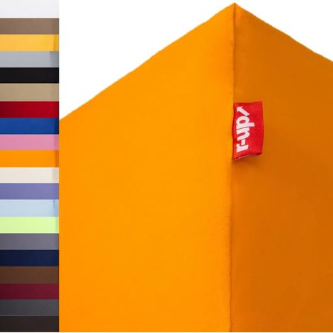 Drap-housse élastiqué ajustable pour matelas 140x200 cm à 160x200 cm, hauteur jusqu'à 35 cm, couleur orange, 100% coton 130 g/m² (1/5)