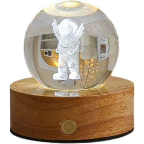 veilleuse boule de cristal, peutUSBChargement, écran tactile tricolore, gradation progressive (1/5)