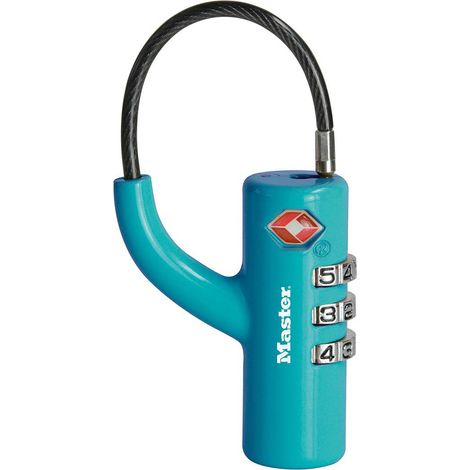 Master Lock 4717EURDBLU Cadenas à Combinaison TSA, Bleu, 8,1 x 1,8 x 1,8 cm