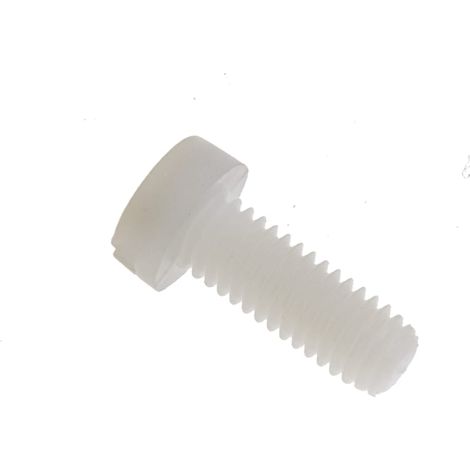 Vis à métaux RS PRO M6 à tête Cylindrique fendue en Nylon, 16mm ( Prix pour Sachet de 100 )