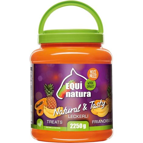 Equinatura - Friandises naturelles à la banane, à l'ananas et à la papaye, 2 250 g, fruits, alimentation pour chevaux (1/3)