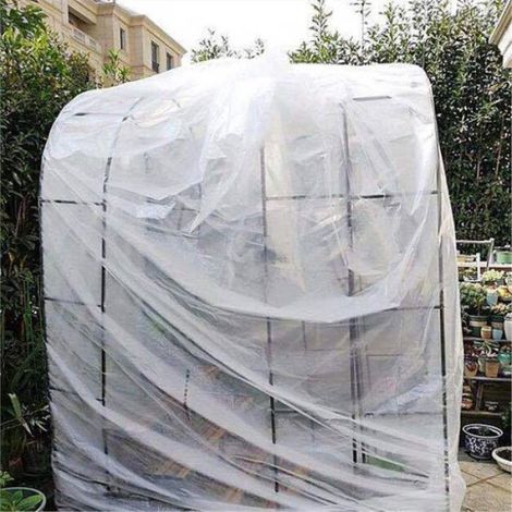 1 Bâche 4x6m, translucide, résistante aux UV 120 Kly, étanche, pour serre, pergola, hangar (1/2)