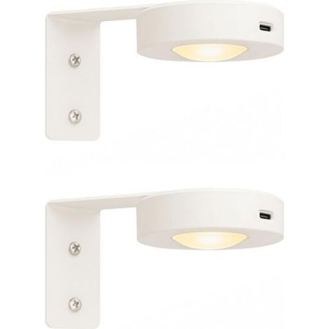 Lot de 2 applique tableau LED blanc,télécommandés rechargeable sans fil diammable 3000K-6000K RGB minuterie pour cabinet de collection cuisine placard (1/5)