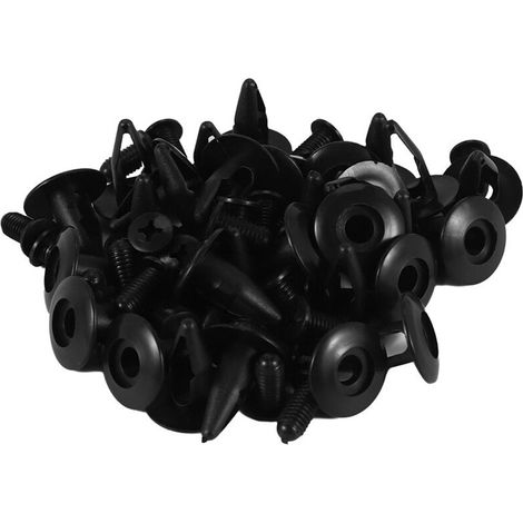 Geeignet für 30 schwarze Kunststoff-Druckknopfnieten, Befestigungslochdurchmesser 6 mm