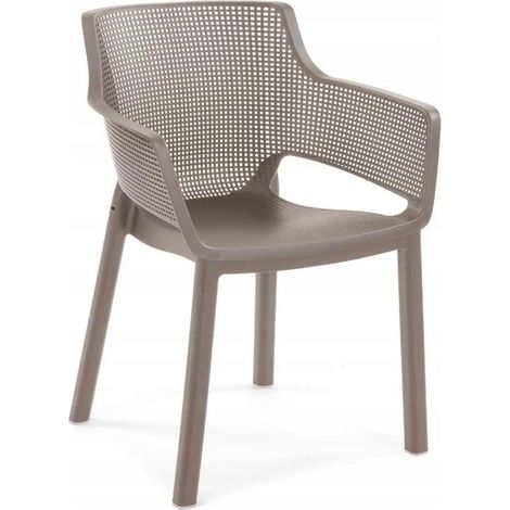 Keter Eva Stuhl Cappuccino Modernes Wetterbeständiges Design (1/3)