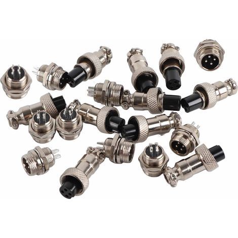10 Pièces Connecteur Aviation Métallique Mâle Femelle GX12 4 Broches 12mm (1/5)