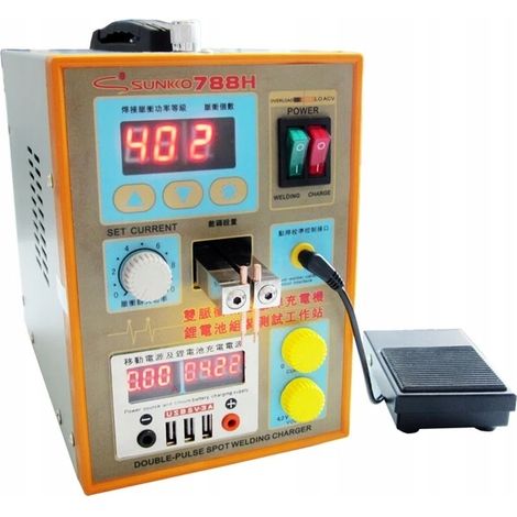Saldatrice a Punti Sunkko S788H-USB – Modalità Impulsi e Controllo Microcomputer 180-240V, 1.5KW Per Batterie Litio e Test Carica