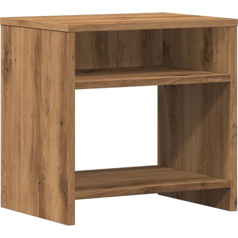 Mesita de noche con dos compartimentos 40 x 30 x 40 cm madera contrachapada color roble DEC033532