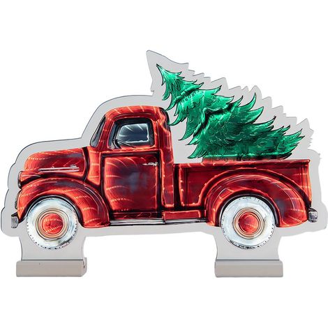 Lampe Miroir Infini de Noël Design Voiture en Plastique Rouge 40 x 5 x 28 cm - PANGIVO (1/5)
