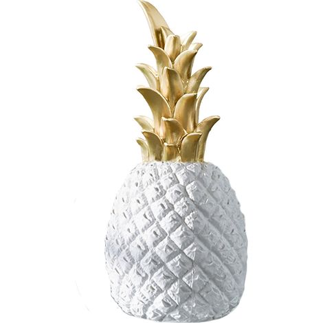 Weiße Ananas-Figur, Größe S, aus Kunstharz, künstliche Ananas-Figur für Wohnzimmer, Schlafzimmer, Arbeitszimmer, Büro (1/5)