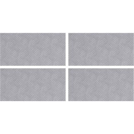 Plaques à damier 4 pcs Argent 50 x 25 cm Aluminium CFW800845 (1/2)