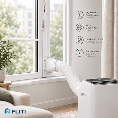 Kit de calfeutrage pour climatiseur mobile – Tuyau 15 cm – Longueur réglable 110 cm – Matériau ABS durable pour ventilation efficace (1/5)