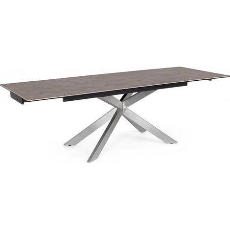 Tavolo Arzachel allungabile rettangolare con piano in ceramica con supporto in vetro temperato da 240 x 90cm (1/5)
