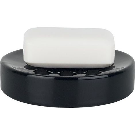 Porte savon Céramique TUBE-MATT Noir Spirella (1/4)