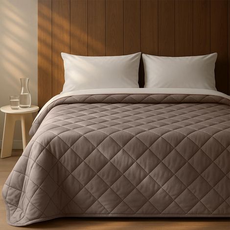 Couette d'hiver en velours taupe (1/5)