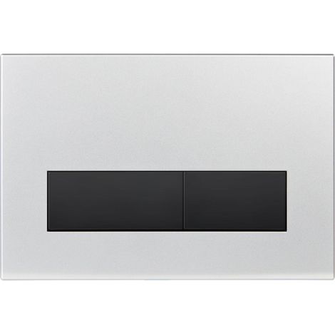 Plaque de Commande WC, Compatible avec Sigma, UP300 et UP320, avec Double Chasse, Équipée d'un Set de Leviers de Chasse et d'un Cadre d'Installation. Argent Mat (1/5)