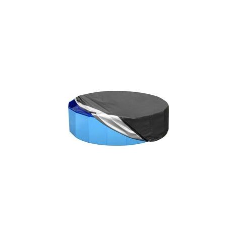 48 inch Dog Pool Cover, Portable Round Collapsible Bathing Tub Kiddie Pool Cover with Oxford Cloth Material and Drawstring Design, Waterproof and Dustproof (Black) - Only Cover, (1/5)