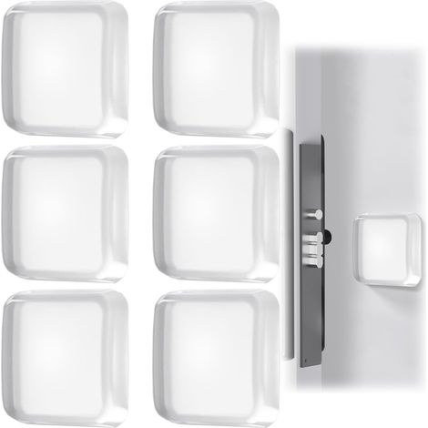 Butée de Porte Murale Transparente – 6 Pièces Tampon Porte Silicone Adhésif Réutilisable 42mm, Butoir pour Portes de Placard, Cuisine, Salle de Bain, Bureau