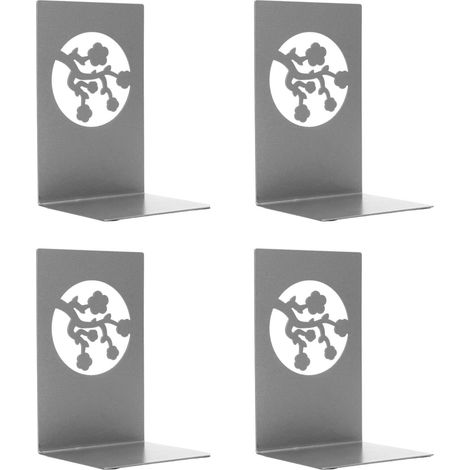 Lot de 4 serre-livres en métal antidérapants, design unique et raffiné, robustes et portables, pour bureau. Serre-livres décoratifs à ressort. (1/5)