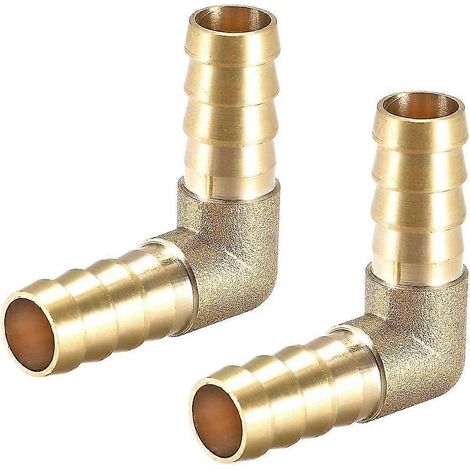 Raccord de tuyau en laiton cannelé de 12 mm, coude à 90°, adaptateur de tuyau (2 pièces)