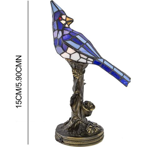 Lampe de table Cardinal rouge en vitrail, veilleuse pour chambre, salon, décoration intérieure. (1/5)