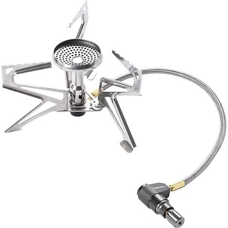 Réchauds de Camping à gaz Réchaud de Cuisine en Plein Air Mini Réchaud pour Trekking Randonnée Portable Résistant au Vent et Léger Brûleur à Pression Stable (1/5)