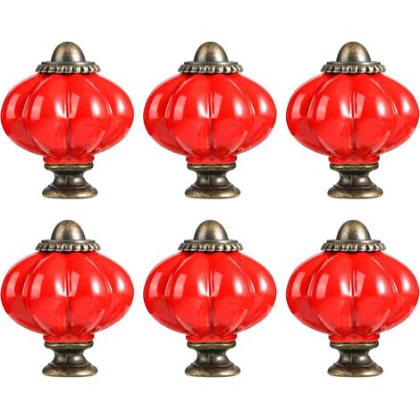 Lot de 6 boutons en céramique pour meubles cuisine, forme (1/4)