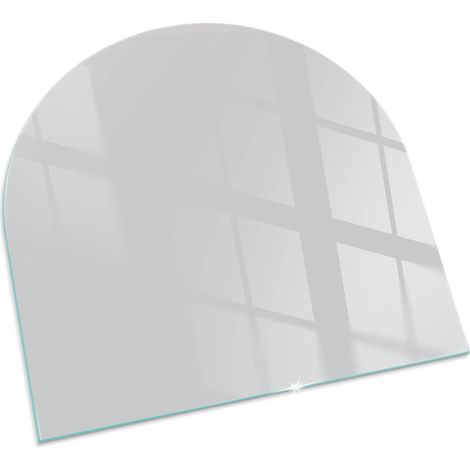 Elegante Hartglas Kaminbodenplatte Ofenglas Funkenschutzplatte für Kamin Hitzeschutz Schutzplatte Farbe Grau 100x100 cm (1/5)