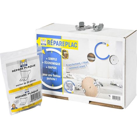 PAI – Griffe de réparation pour plaque de plâtre REPAREPLAC – Acier galvanisé 0,75mm – Sachet de 28 griffes – Longueur 18,5mm (1/5)