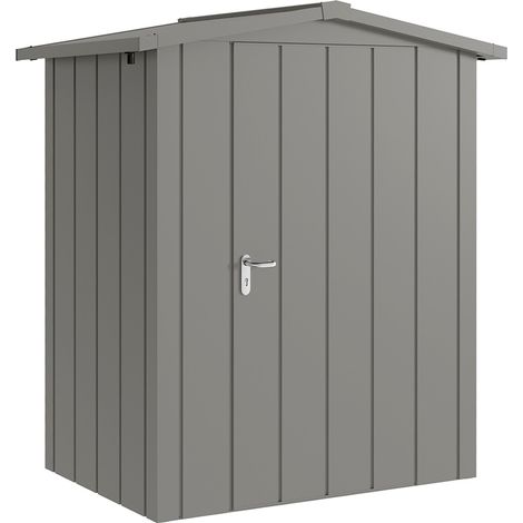 Hörmann Metall-Gerätehaus "Juno" mit Satteldach, JSD1 - Modern, 166 x 118 cm (B x T), graualuminium, 1-flüglige Tür, Anschlag rechts (1/5)