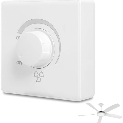 Interruptor regulador de intensidad para ventilador de techo, interruptor de pared tipo 86, 220 V 10 A, control de velocidad continuo, blanco (1/5)