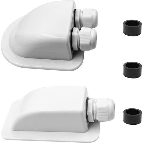 2 Pièces Passe Câble de Toit Passe Toit Etanche 2/1 Entrée Câble Imperméable, Entrée Câble Toit Convient à Plus Les Types Câbles pour Camping Car Bateaux Caravanes(Blanc) (1/5)