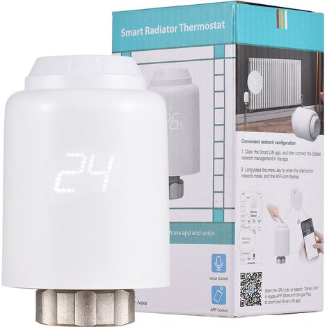 ZigBee Thermostatic Radiator Valve Programmable Smart Radiator Thermostat APP Control Voice Control