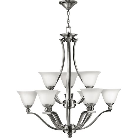 Elstead Bolla - Lampadario a 9 luci multibraccio finitura nichel spazzolato, attacco E27 (1/4)