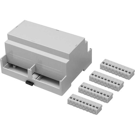 Kit de boîtier rail DIN RS PRO Murs/côtés étendus, Dimensions 106.2 x 90 x 58mm 4 pôles ( Prix pour 1 ) (1/2)
