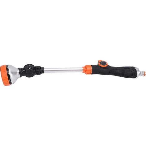 Lance de tuyau d'arrosage multifonctionnelle en alliage d'aluminium ABS TPR, 8 modèles, pulvérisateur à buse longue pour l'irrigation agricole et le lavage de voitures. (1/5)
