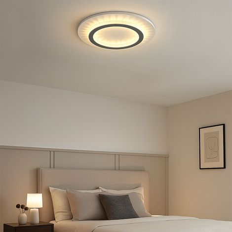 Lampada da soffitto con colore della luce regolabile Lampada da soggiorno cristalli Plafoniera LED bianco grigio, 24W 920lm bianco caldo, bianco neutro, bianco freddo, DxH 35 x 5,5 cm (1/5)