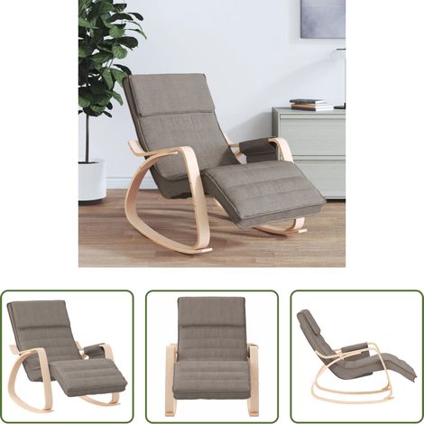 vidaXL Schlafzimmerstuhl - Schaukelstuhl Taupe Stoff (1/5)